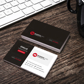 黑红白商务名片正反双面PSD模