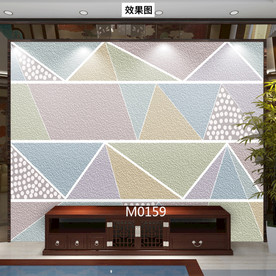 轻奢大理石背景墙几何