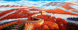 长城油画风景画