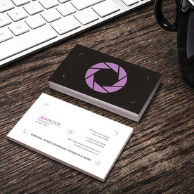 黑紫简约名片正反双面PSD模板