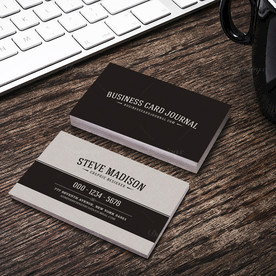 黑色简约名片PSD格双面展开图