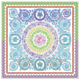 七彩螺旋花方巾