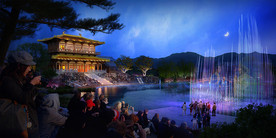 中式古建滨水效果图