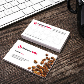 咖啡简约名片双面PSD展开图