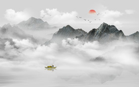 中式意境水墨山水