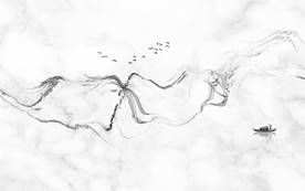 大理石纹水墨山水背景墙