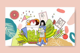 清新卡通饮料奶茶海报