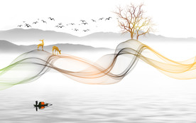 新中式电视背景墙