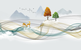 新中式电视背景墙