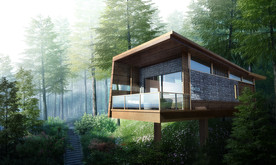 生态木屋民宿效果图