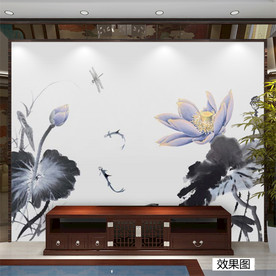 水墨荷花 水彩 国画