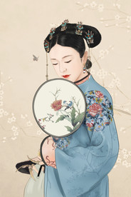 手绘清朝美女
