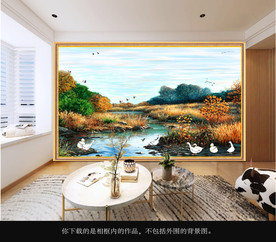 新中式油画风景山水画意境山水画