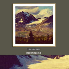 风景油画装饰画美式