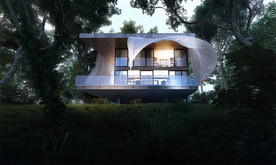 度假民宿木屋效果图