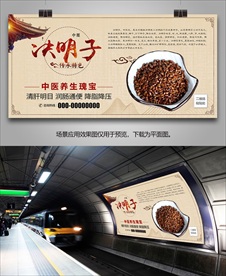 中草药决明子灯箱海报展板展架
