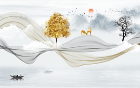 新中式电视背景墙