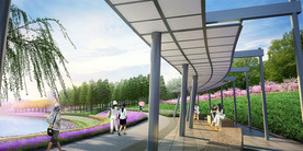 滨河公园 休闲长廊景观效果图