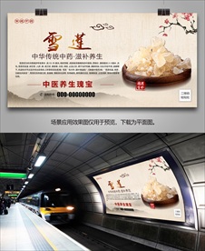 中药材雪莲海报灯箱展板展架挂画
