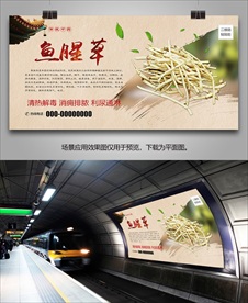 鱼腥草灯箱海报挂画单页展板展架