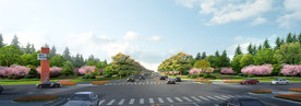 市政道路节点景观效果图