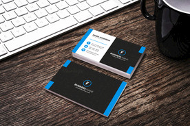 简约通用名片双面PSD展开图