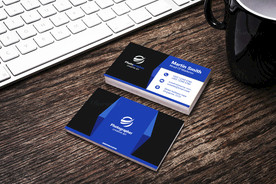 简约通用名片双面PSD展开图