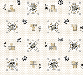 精美中国风几何图腾乱花