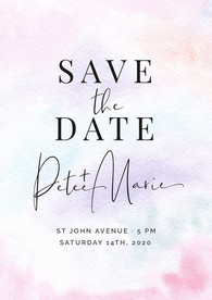 手绘水彩梦幻婚礼海报迎宾海报