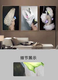 现代欧式抽象艺术翅膀女郎装饰画