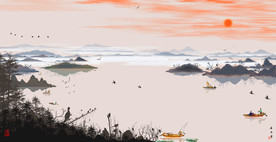 山水墨画山水意境山水禅境山水画