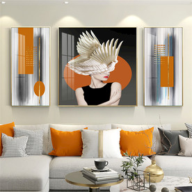 爱马仕橙色美女晶瓷画