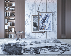 现代轻奢客厅沙发背景墙