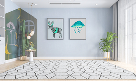 北欧客厅沙发背景墙现代摄影墙