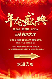 企业年会会议指示牌引导牌导视牌