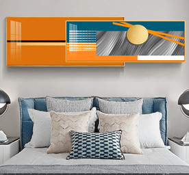 画中画橙色爱马仕几何装饰画