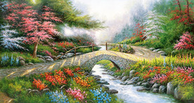 简欧、中式风景油画背景墙