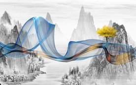 新中式电视背景墙