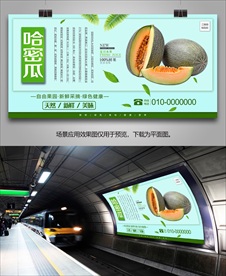 哈密瓜易拉宝展架单页挂画展板