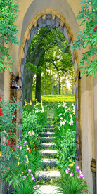 拱门树林风景3d玄关