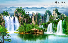 山水画水墨山水画 意境山水