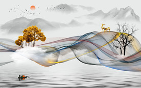 新中式电视背景墙