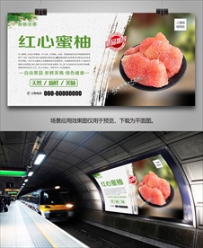 红心蜜柚灯箱易拉宝单页挂画海报