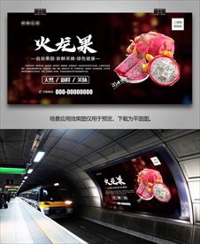 火龙果挂画灯箱单页展架海报