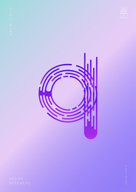 创意小写字母q渐变海报艺术