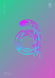 创意小写字母a渐变海报艺术