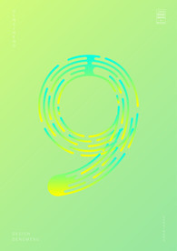 创意数字9渐变海报艺术性