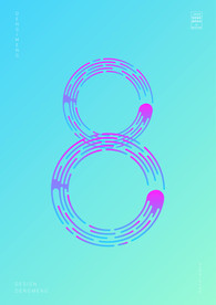 创意数字8渐变海报艺术