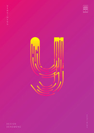 创意小写字母y渐变海报艺术