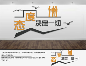 企业励志文化墙态度决定一切